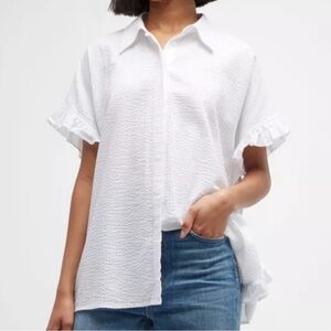 Harshman Darcy Top White Sz Xs $225 Made In USA NWT anthropology